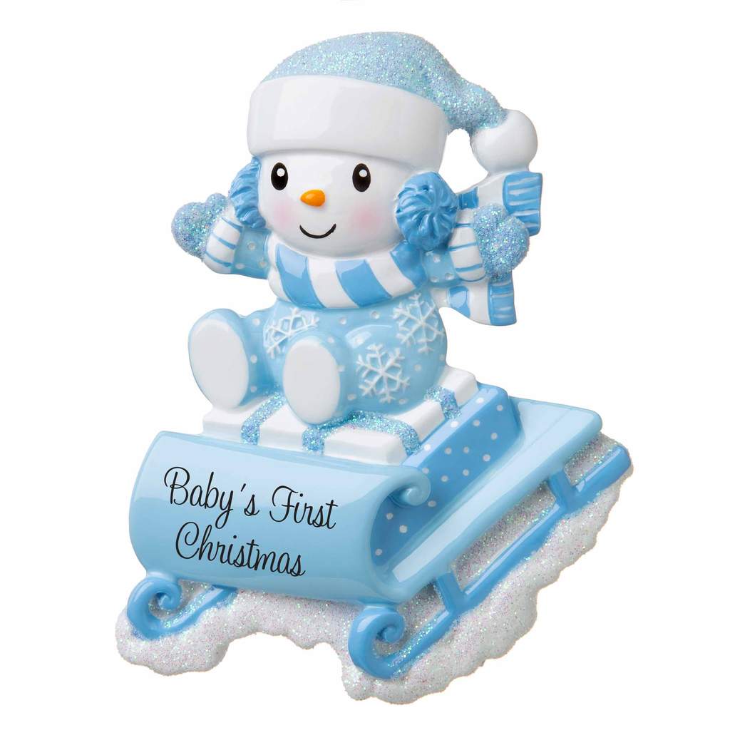 Snowbaby on Sled Blue