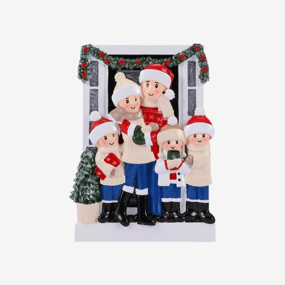 Farmhouse Family - Family of 5 - Personalised Christmas Decoration