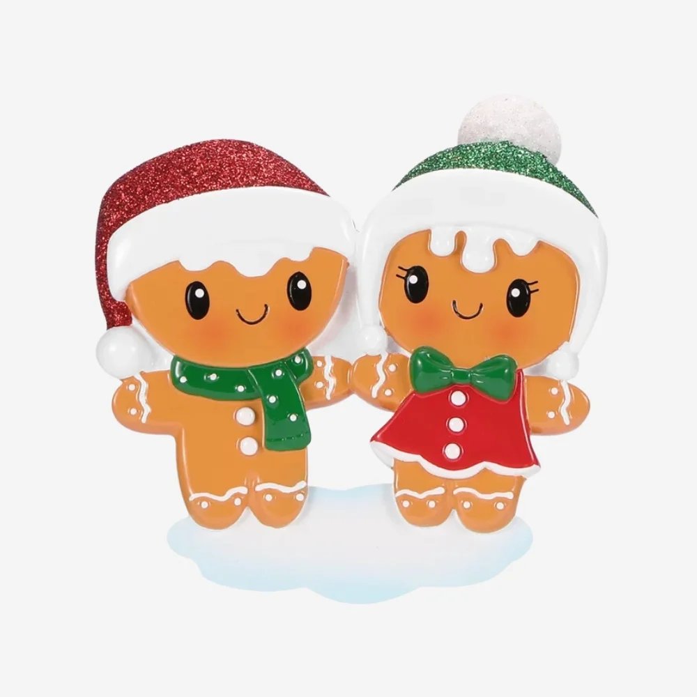 Gingerbread Couple Personalised Christmas Decoration