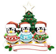 Cute Sweater Family of 3 Personalised Christmas Ornament