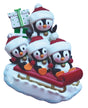 Penguin Family of 4 on sled