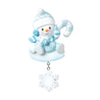 Snowbaby with Candy Cane (Blue) Personalised Christmas Decoration
