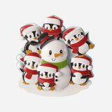 Family Building a Snowman (Family of 6) Personalised Christmas Decoration