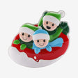 Snow Tubing (Family of 3) Personalised Christmas Decoration