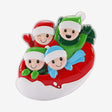 Snow Tubing (Family of 4) Personalised Christmas Decoration