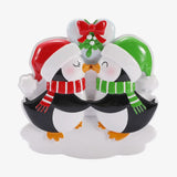 Mistletoe Kissing Penguins Personalised Christmas Decoration