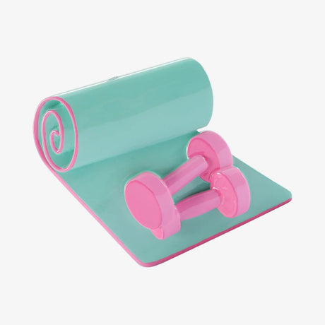 Yoga Mat with Pink Weights Personalised Christmas Decoration