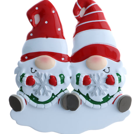 Gnome Family of 2 Personalised Christmas Decoration