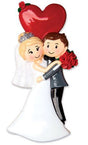 A Wedding Couple under Red Love Heart Personalised Christmas decoration