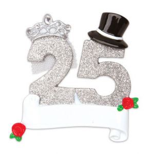Wedding Anniversary 25th Personalised Christmas Decoration