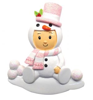 Baby Girl in Snowman Suit