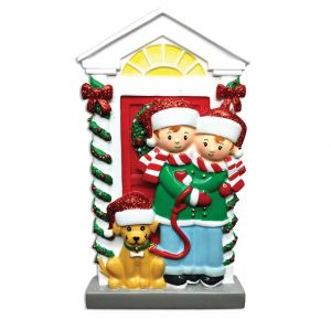 Family with Dog Couple Personalised Christmas Decoration
