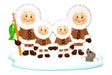 Eskimo Family of 4 Personalised Christmas Ornament