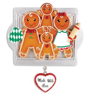 Made With Love Family Of 4 Personalised Christmas Decoration