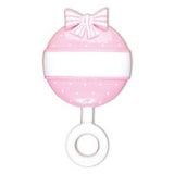 Pink Baby Rattle Personalised Christmas Ornament