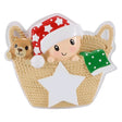 Baby in Basket Red and Green Personalised Christmas Decoration