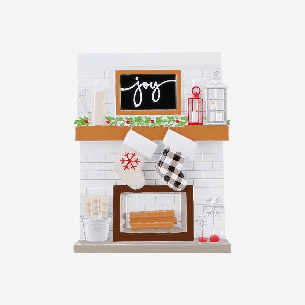 Fireplace Mantle - Family of 2 - Personalised Christmas Decoration