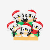 Penguin Baking  Family of 5 Personalised Christmas Decoration