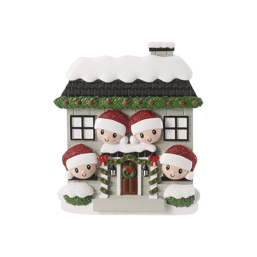 New House Family of 4 Personalised Christmas Decoration