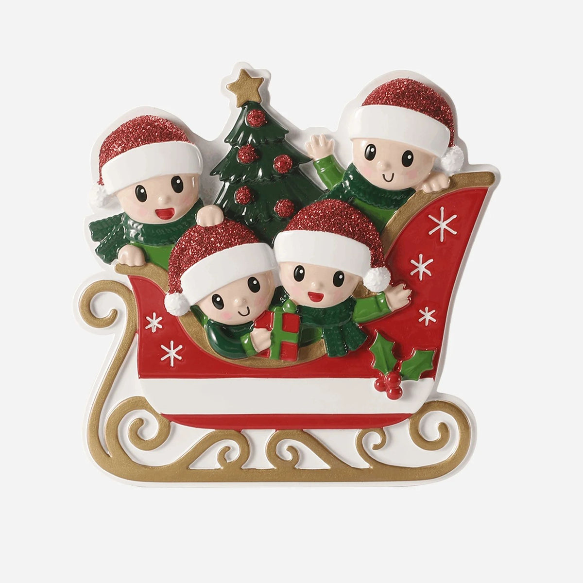 Family in Sleigh with 4