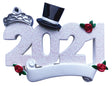 Top Hat 2021 Wedding Personalised Christmas Decoration