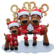 Mr & Mrs Reindeer Family of 3 Trim The Tree Personalised Christmas Decoration