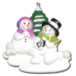 Snowmen Engagement Personalised Christmas Decoration