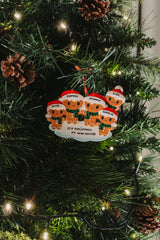 Gingerbread Family of 5 hanging on a Christmas tree